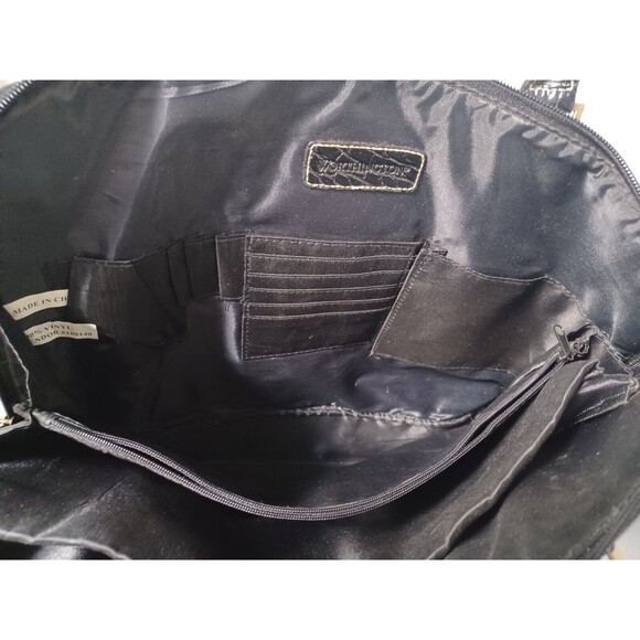 WORTHINGTON FAUX LEATHER BLACK ALLIGATOR TOTE BAG LARGE PURSE - Picture 4 of 15